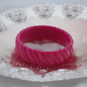 Vintage Hot Pink Genuine Lucite Bangle
